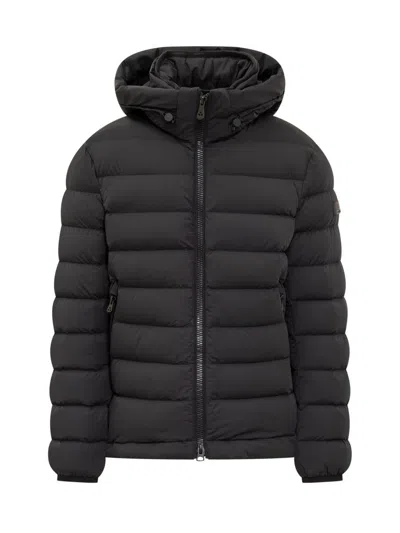 Peuterey Quilted Black Puffer Jacket With Hooded Design In Black
