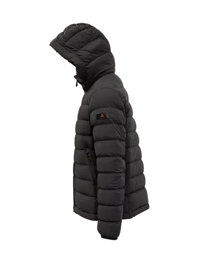 Peuterey Quilted Black Puffer Jacket With Hooded Design In Black