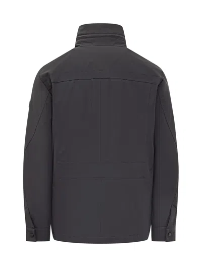 Peuterey Black Technical Jacket With Multiple Pockets In Blue