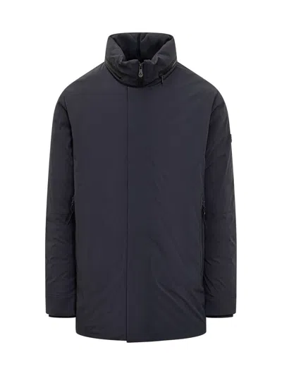 Peuterey Blue Technical Jacket With High Collar In Blue