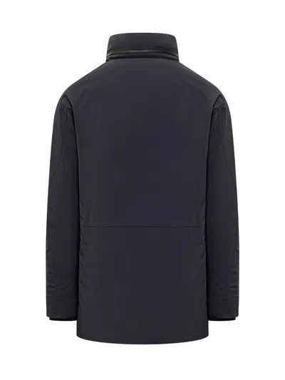 Peuterey Blue Technical Jacket With High Collar In Blue