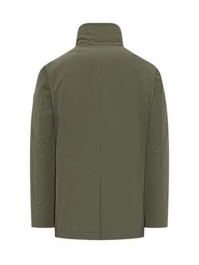 Peuterey Recycled Fabric Double-breasted Blazer In Green