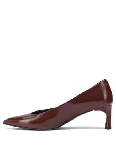 Halmanera Bordeaux Leather Heeled Shoes In Burgundy