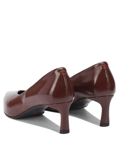 Halmanera Bordeaux Leather Heeled Shoes In Burgundy