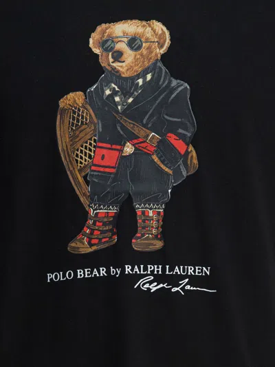 Polo Ralph Lauren Mens Fa25 Black Holiday Bear Bear-print Short-sleeve Cotton T-shirt In Black