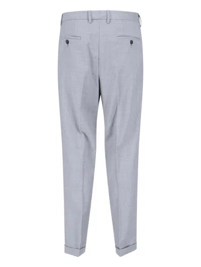 Cruna Straight-leg Grey Trousers With Structured Waistband In Gray
