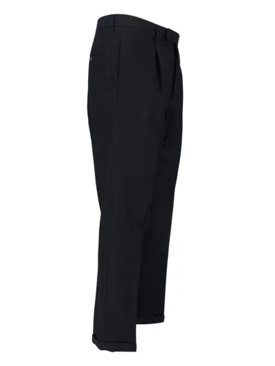Cruna Straight-leg Black Trousers With Tailored Fit In Black