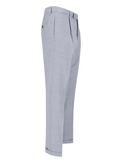 Cruna Straight-leg Grey Trousers With Structured Waistband In Gray