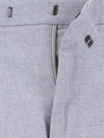 Cruna Straight-leg Grey Trousers With Structured Waistband In Gray