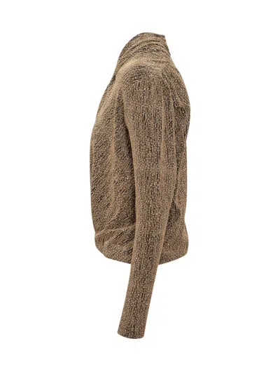 Iro Metallic High-neck Sweater In Brown