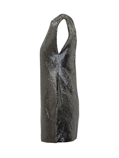 Michael Kors Short Dress In Silver Sequins In Black