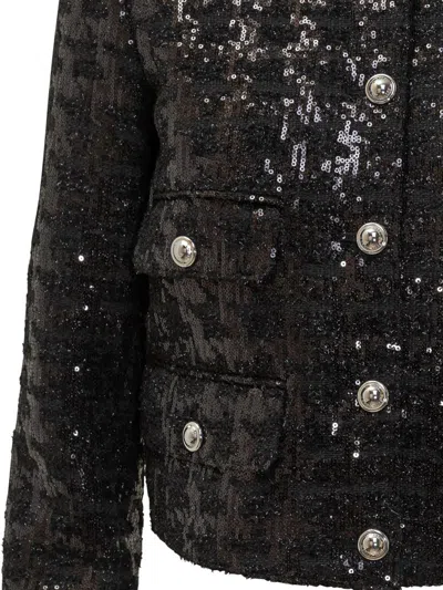 Michael Kors Tweed Jacket With Sequins In Black