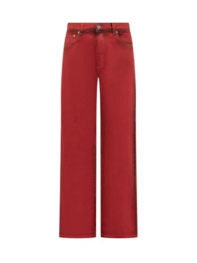 Msgm Five-pocket Jeans In Red