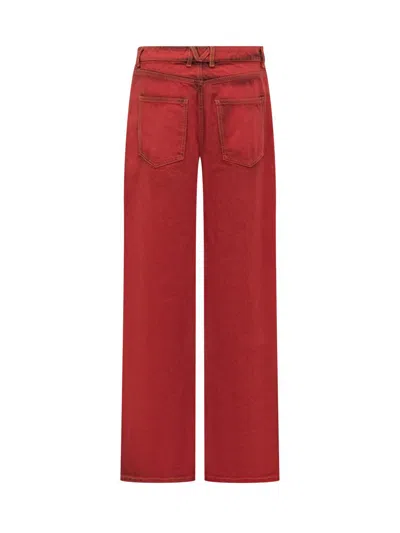 Msgm Five-pocket Jeans In Red