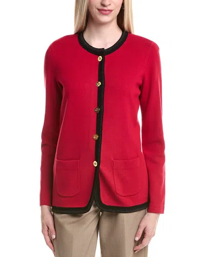 St John St. John Knit Jacket In Red