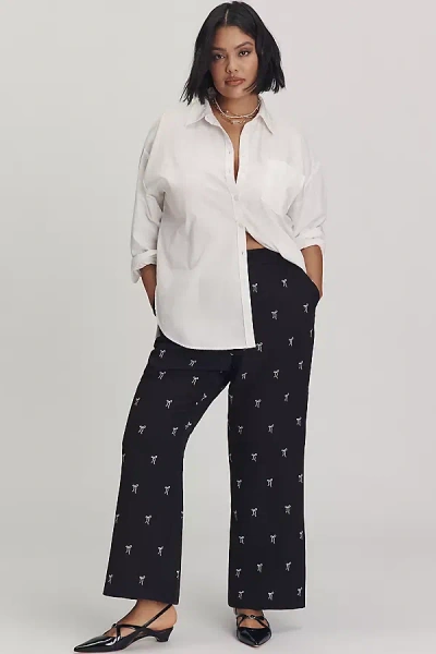 Eloquii N Plus Bow Bootcut Jumpsuit Pants In Black