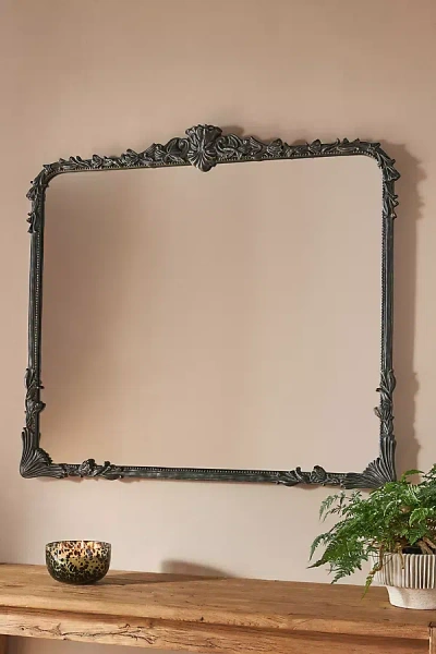 Anthropologie The Vintage Mila Mantel Mirror In Black