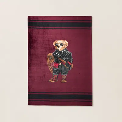 Ralph Lauren Holiday Polo Bear Throw Blanket In Red