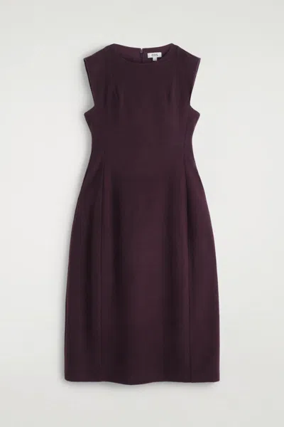 Cos Sculpted Brushed-wool Midi Dress In Red