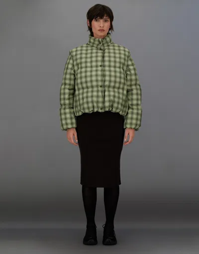 Herno Laminar Jacket In Check Woven In Green