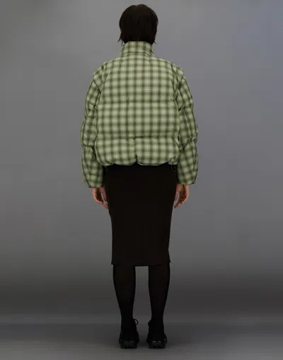 Herno Laminar Jacket In Check Woven In Green