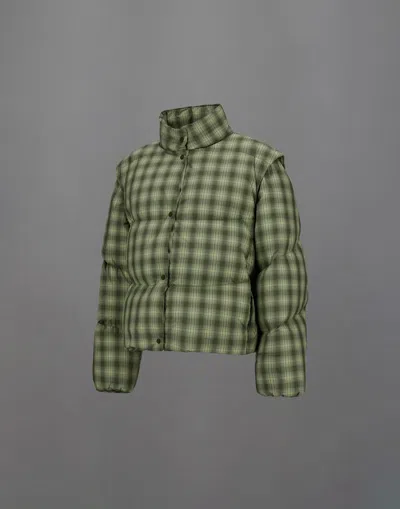 Herno Laminar Jacket In Check Woven In Green