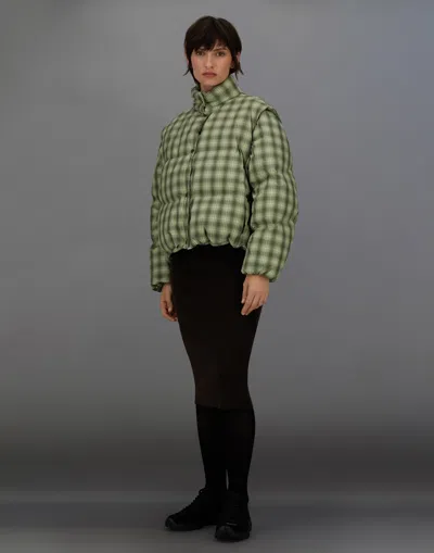 Herno Laminar Jacket In Check Woven In Green