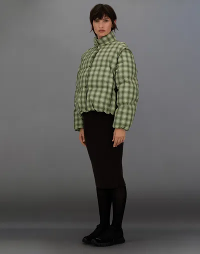 Herno Laminar Jacket In Check Woven In Green