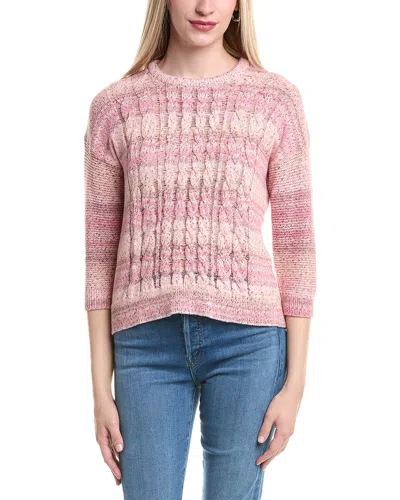 Autumn Cashmere Space Dye Cable Sweater In Pink