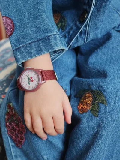 Konges Slojd Kids Cherry Watch In Brown
