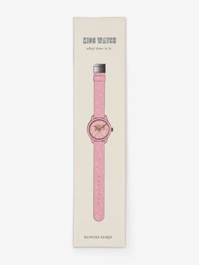 Konges Slojd Girls Glitter Watch In Pink