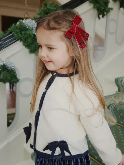 Konges Slojd Girls 2 Pack Juliette Bow Hair Clip Set In Burgundy