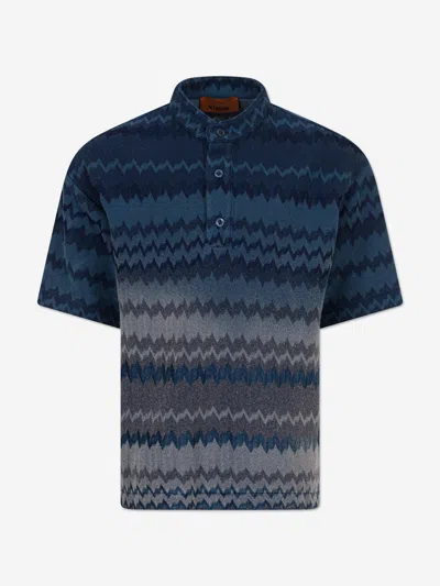Missoni Boys Zigzag Top In Blue