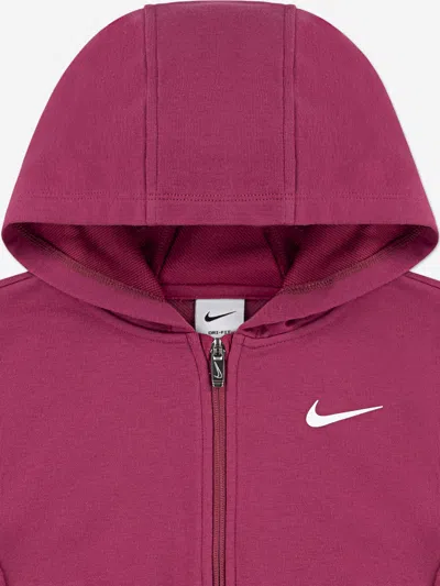 Nike Girls Np Essentials Zip Up Top In Pink