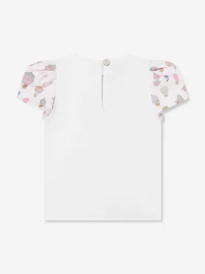 Atelier Choux Girls Voile Choux Hot Air Balloons Puffy Sleeve Top In White