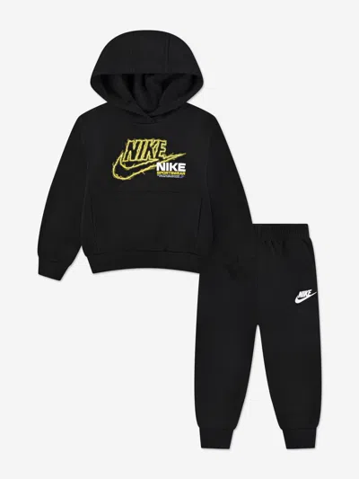 Nike Boys Nsw Fleece Tracksuit In Black