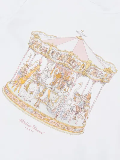 Atelier Choux Girls Carousel T-shirt In White