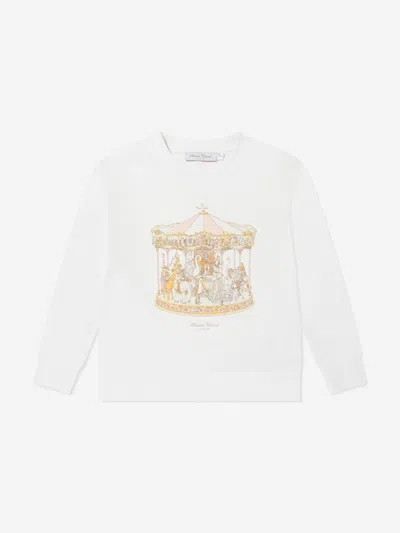Atelier Choux Girls Carousel Sweatshirt In White