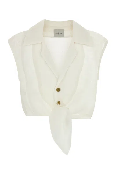 Le Kasha Sanabo V-neck Blouse In White