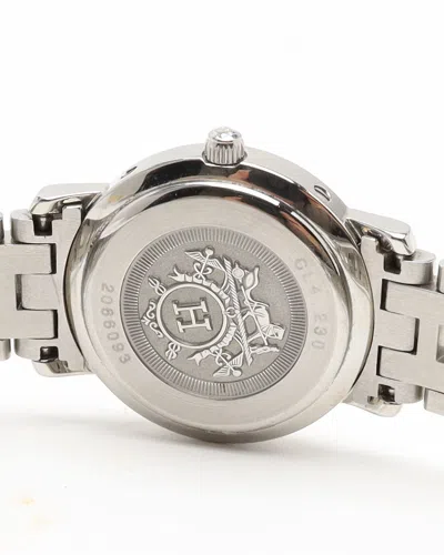 Pre-owned Hermes Hermès Clipper 24mm Ref Cl4.230 Mother-of-pearl Dial Watch