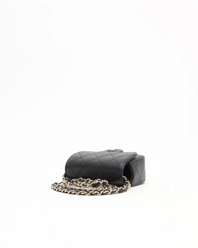 Pre-owned Chanel Caviar Mini Wallet On Chain Bag In Black