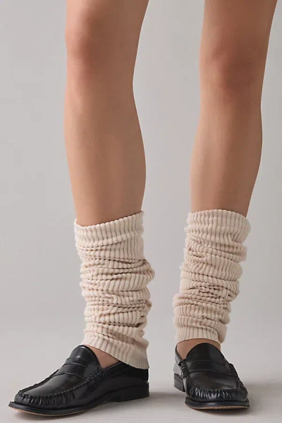 Urban Outfitters Hazel Soft Ribbed Knit Slouch Leg Warmers In Ivory, Women's At  In Neutral