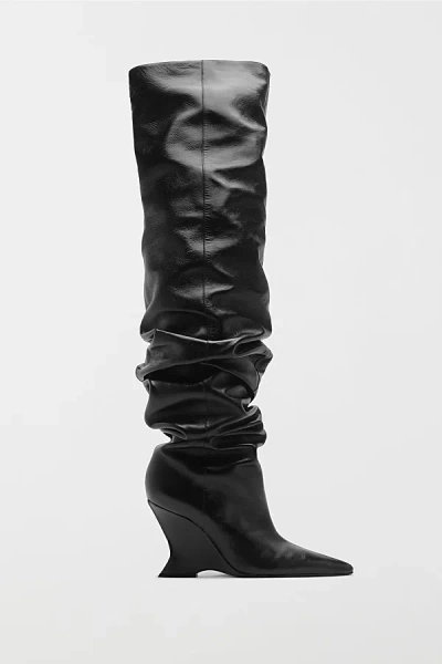 Schutz Siena Over The Knee Slouch Boot In Black