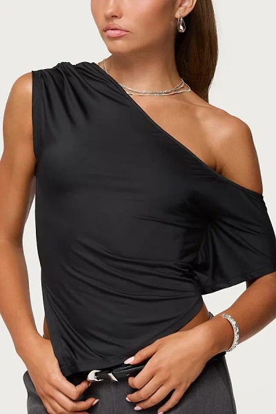 Edikted Katana Asymmetric Off Shoulder Top In Black