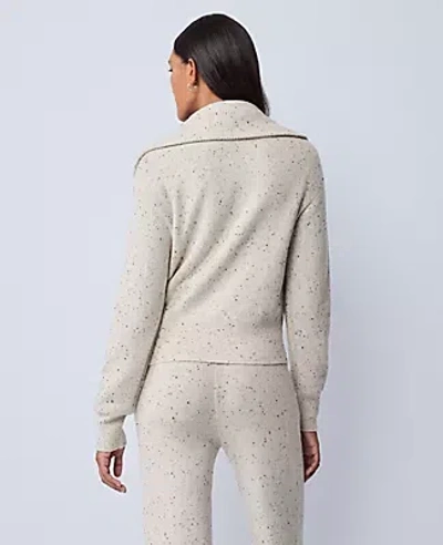 Ann Taylor Weekend Collection Half-zip Sweater In Neutral
