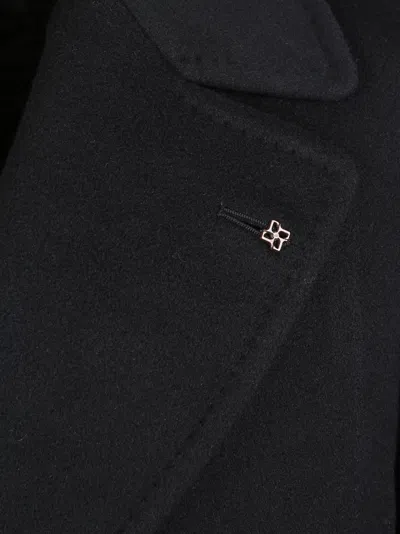 Tagliatore Long-sleeved Coat In Black