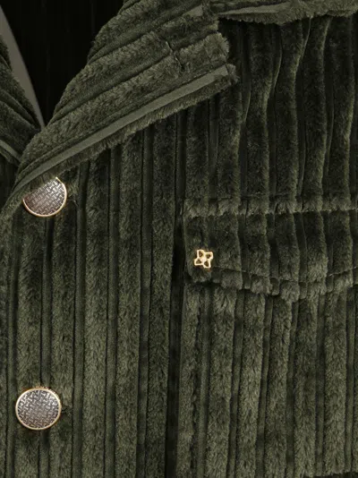 Tagliatore Corduroy Buttoned Jacket In Green