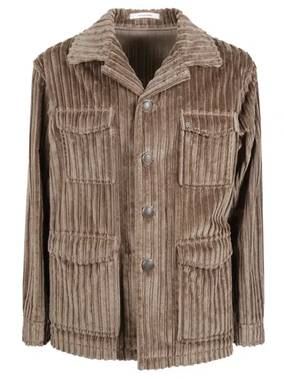 Tagliatore Corduroy Pocket Jacket In Brown