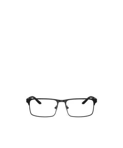 Emporio Armani Rectangular Frame Glasses In Black