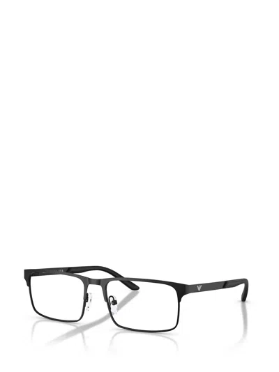 Emporio Armani Rectangular Frame Glasses In Black
